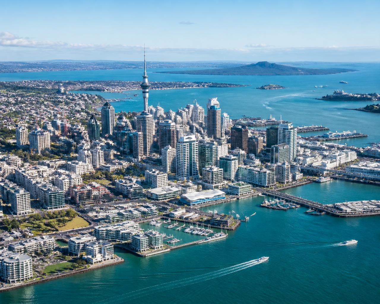 Auckland harbour and waterfront, New Zealand
